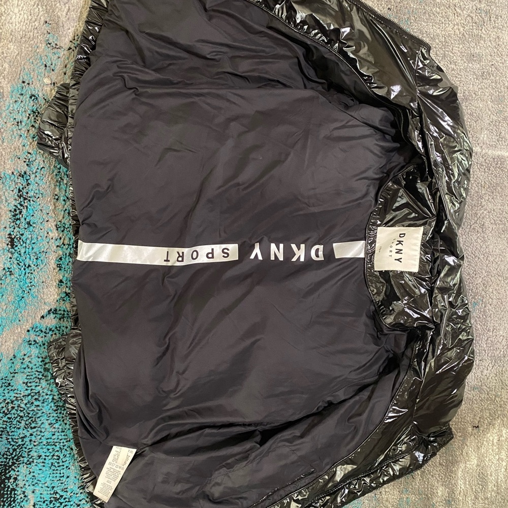 DKNY 1989 Women's Black Sport Glossy Puffer Puffy Outerwear Jacket